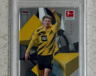 2020 TOPPS FINEST Bundesliga #31 Eeling Haaland PSA 9 Mint Norge Manchester United