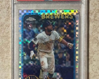 Tarjeta de novato RC Topps Chrome Update X-Fractor Jackson Chourio #USC18 2024 PSA 10 Gem Mint