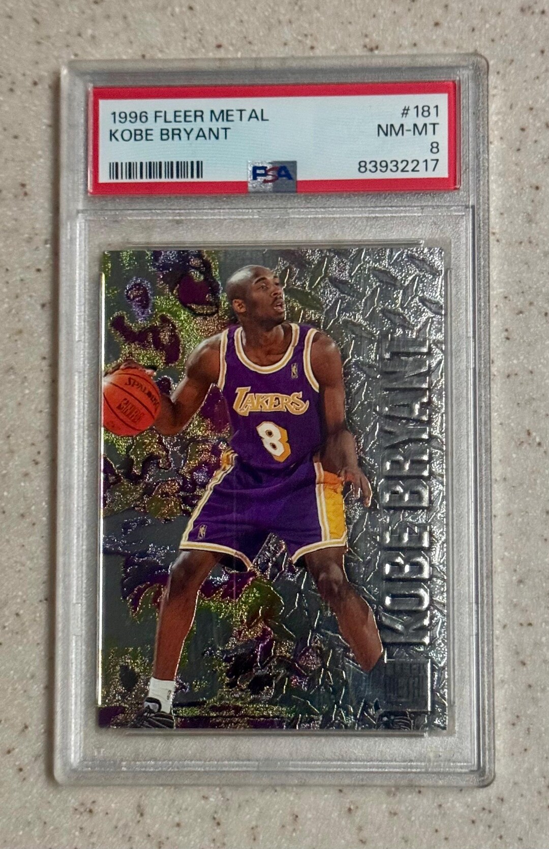 1997 Fleer Metal Kobe Bryant RC Graded PSA 8 #181 Los Angeles