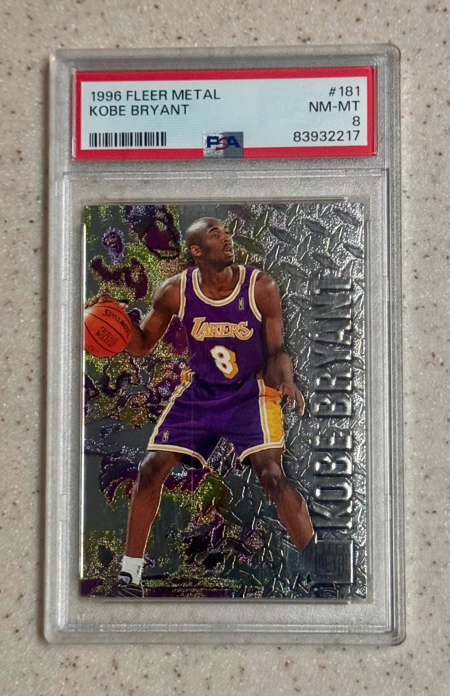 1997 Fleer Metal Kobe Bryant RC Graded PSA 8 #181 Los Angeles