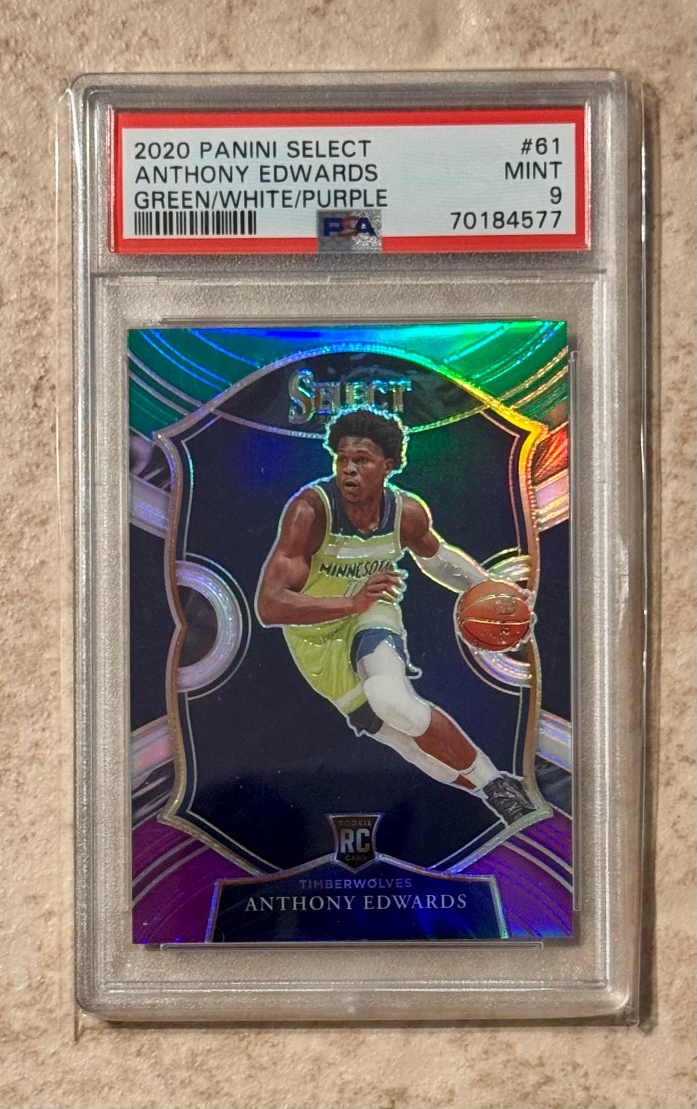 2020 Select Concourse #61 Green White Purple Prizm Anthony Edwards