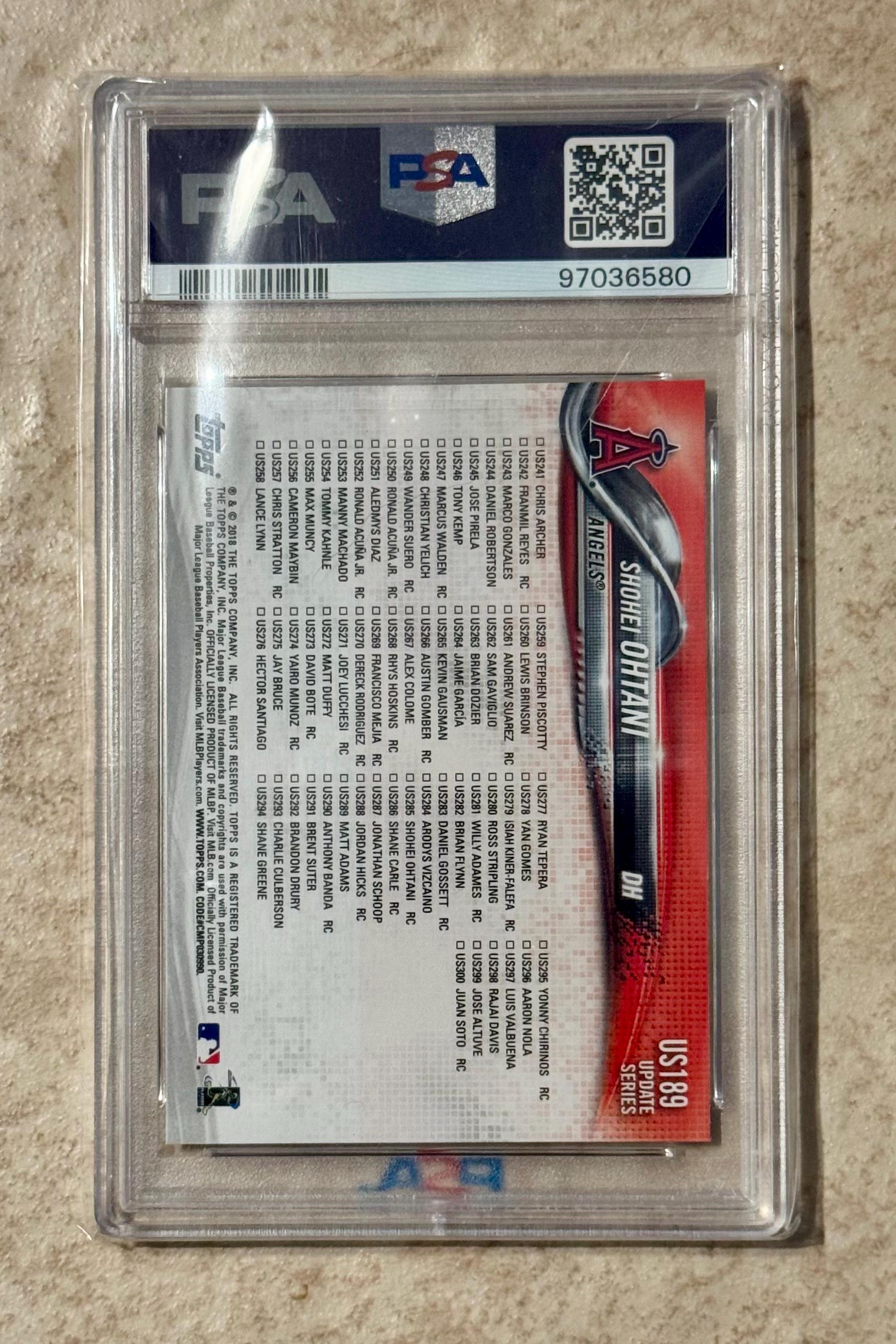 2018 Topps Update #US189 Shohei Ohtani PSA 9 Rookie RC Mint - Etsy