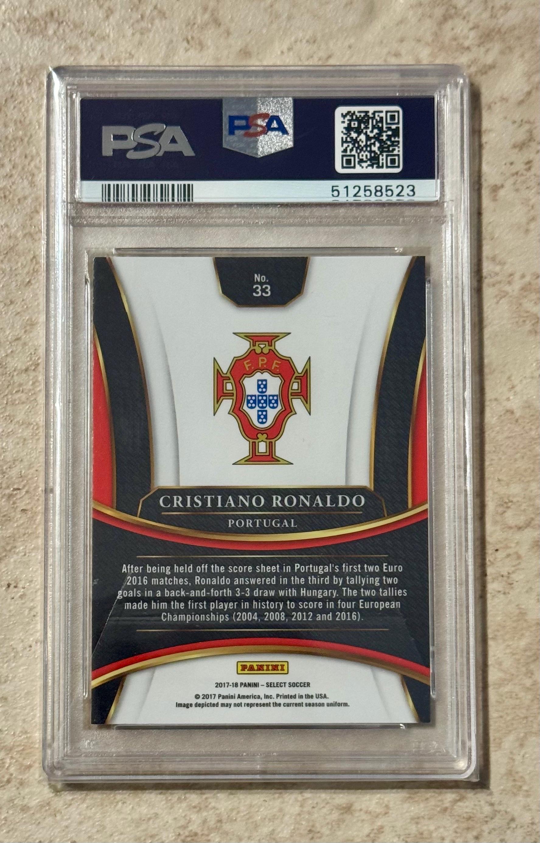 2017 Panini Select #33 Cristiano Ronaldo Portugal PSA 9 Mint - Etsy