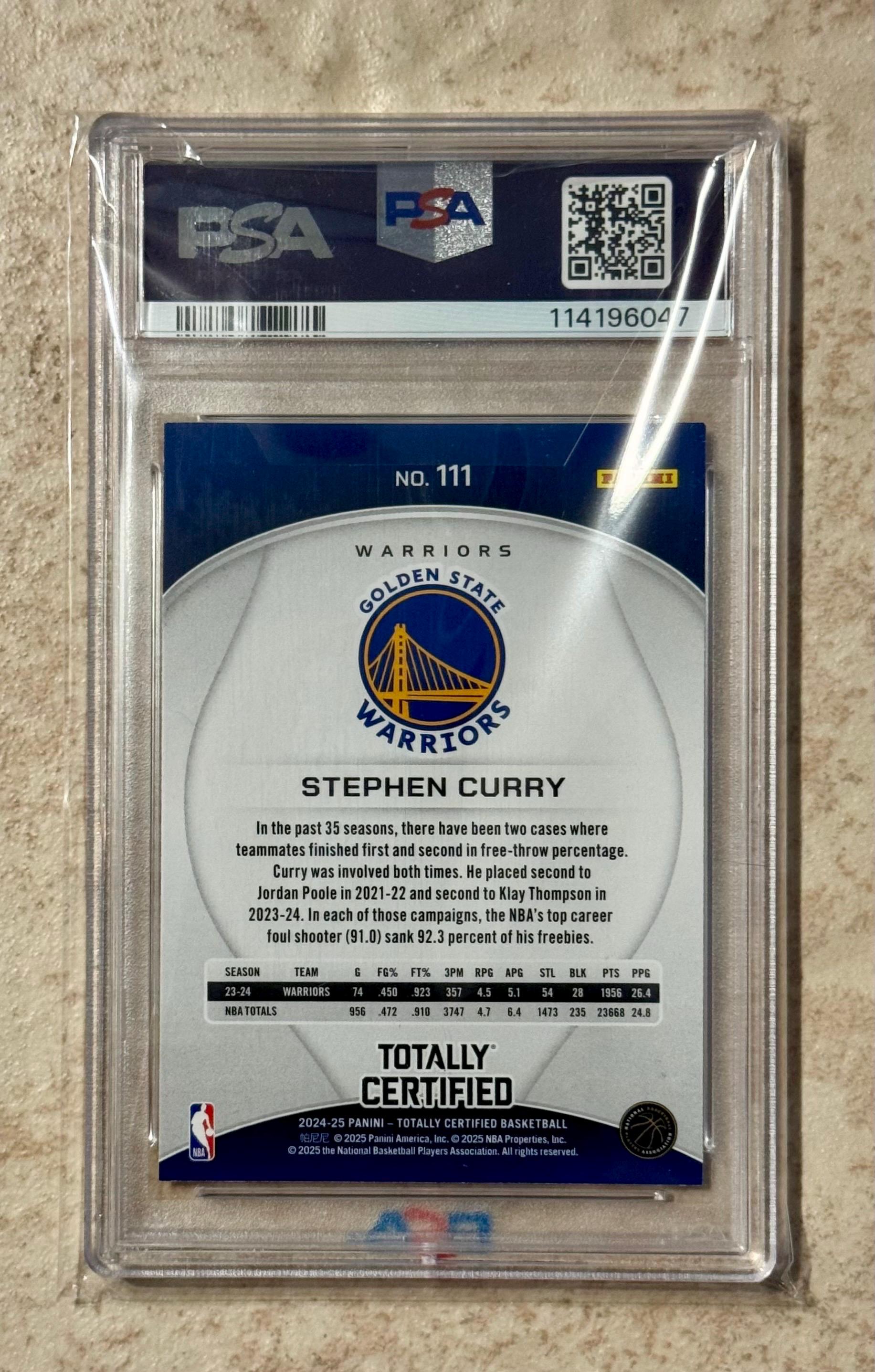 2024 Panini Totally Certified Mirror #111 Stephen Curry PSA 8