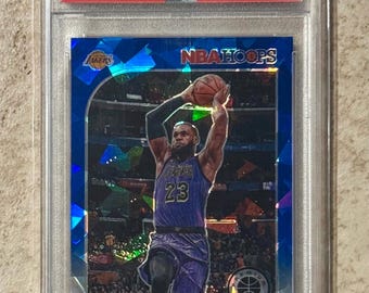 2019 Panini Creolen Premium Stock LeBron James #87 Blau Cracked Ice Prizm PSA 10 Gem Mint Los Angeles Lakers
