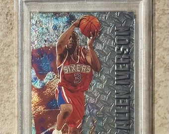 1996-97 Fleer Metal Allen Iverson Rookie Card RC #201 PSA 9 Mint Rookie Card RC
