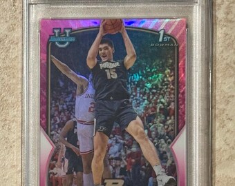 2022 Bowman University Chrome Pink Refractor #79 Zach Edey PSA 10 Gem Mint