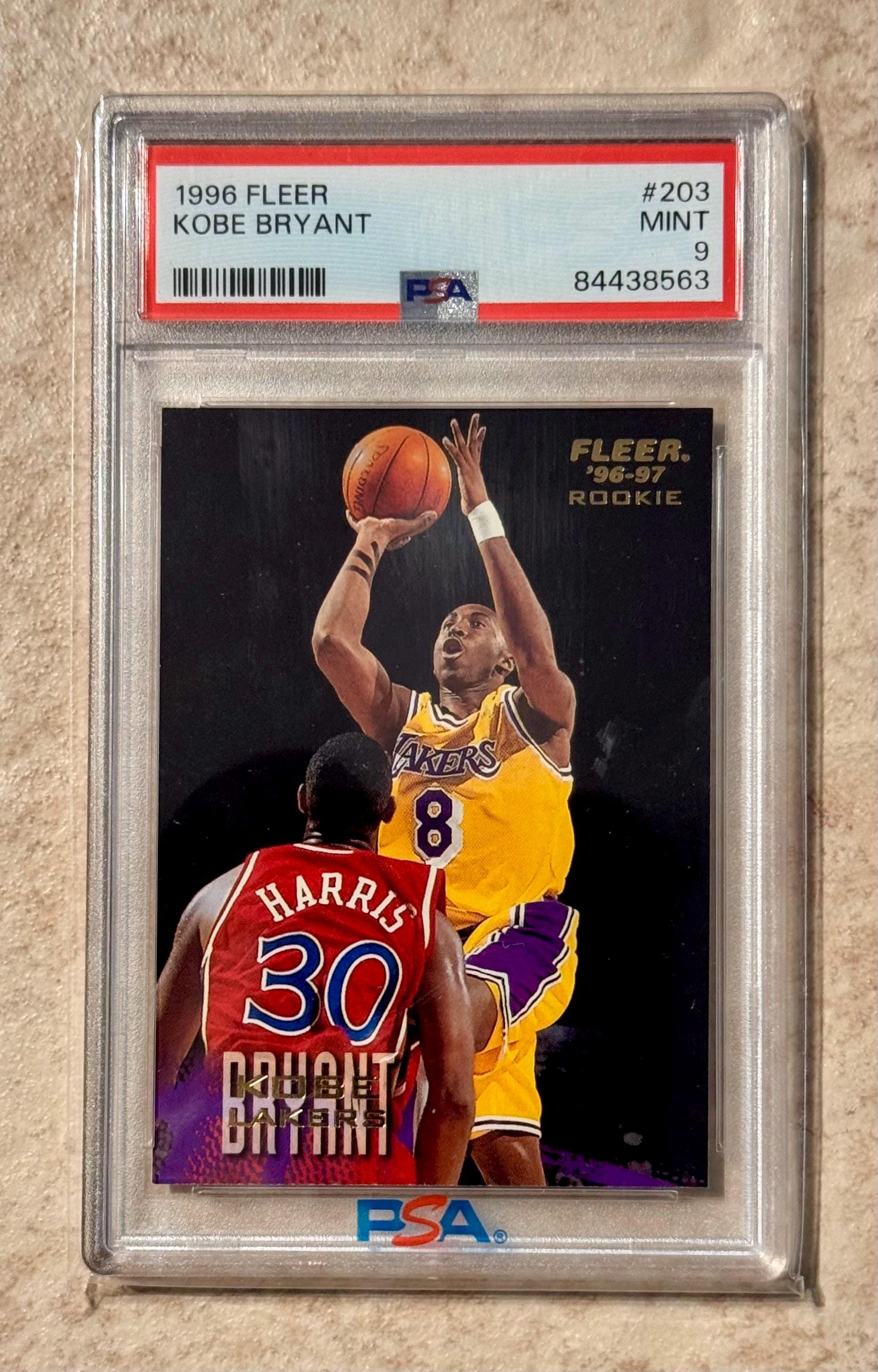 1996-97 Fleer - #203 Kobe Bryant Rookie Card (RC) PSA 9 Mint - Etsy