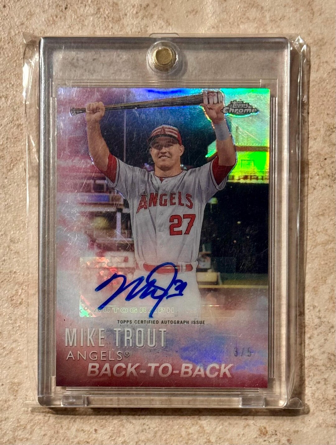 2016 Topps Factory Set Mike Trout Chrome Refractor MT4 Back to