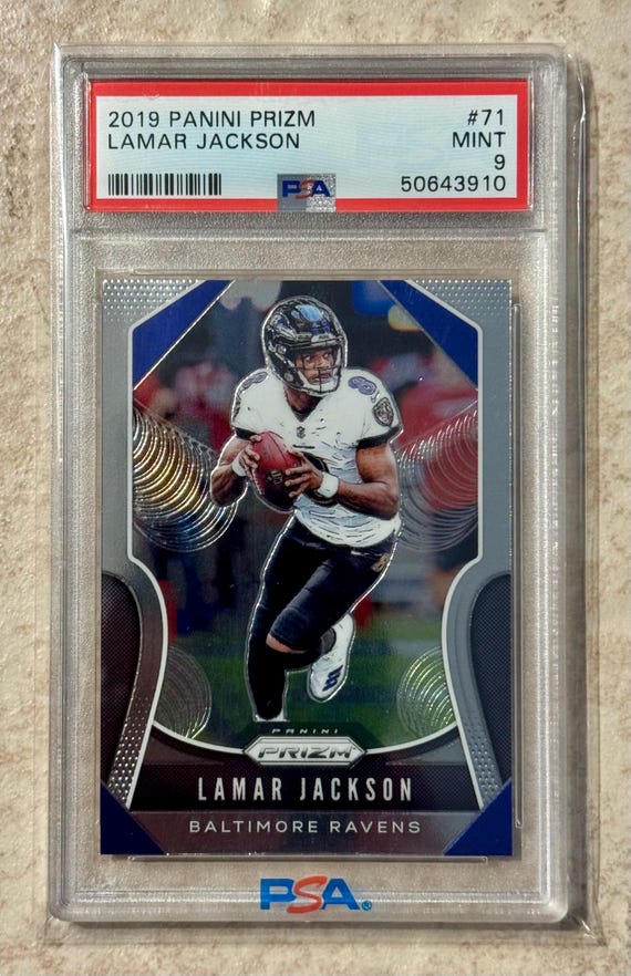 2019 Panini Prizm Lamar Jackson #71 PSA 9 MINT 2019 Panini Prizm Lamar Jackson #71 PSA 9 MINT