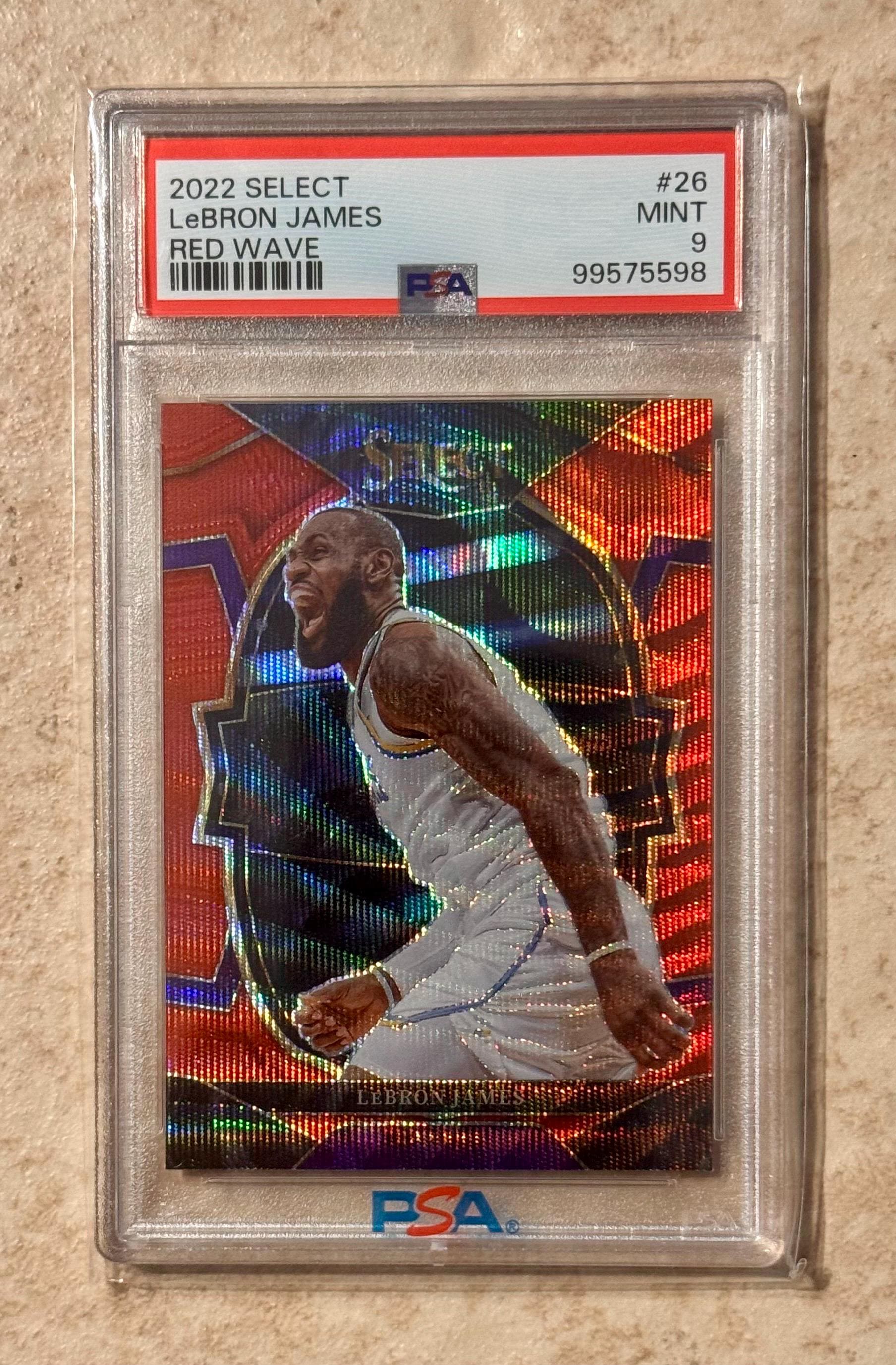 2022 Panini Select Lebron James Red Red Wave Prizm SP PSA 9 Mint