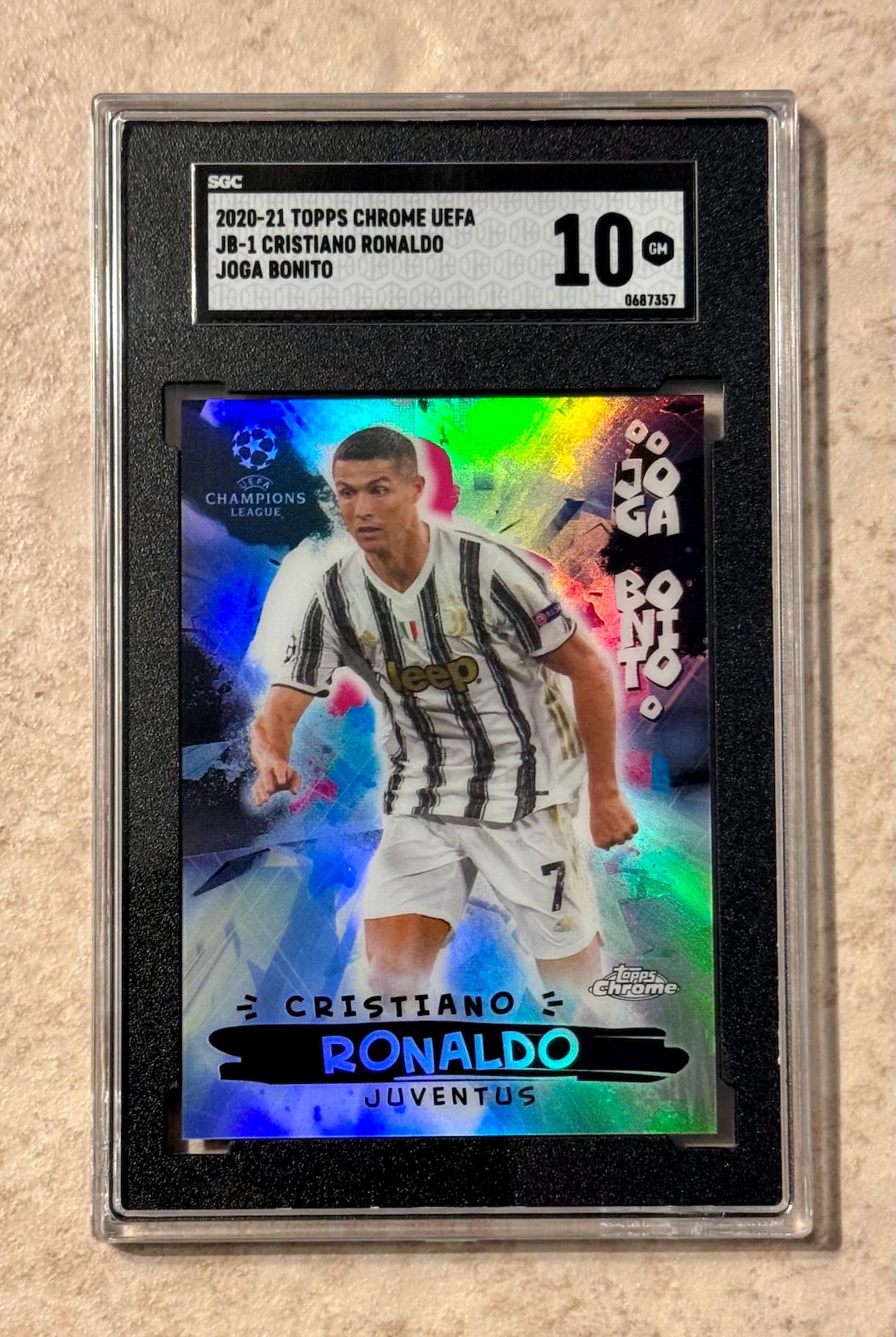 2020-21 Topps Chrome Cristiano Ronaldo Joga Bonito SGC 10 Gem Mint