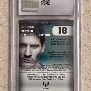 Cartão Lionel Messi Icons 2013 #18 Celebration CSG 10 Gem Mint Barcelona Argentina Legend imagem 2
