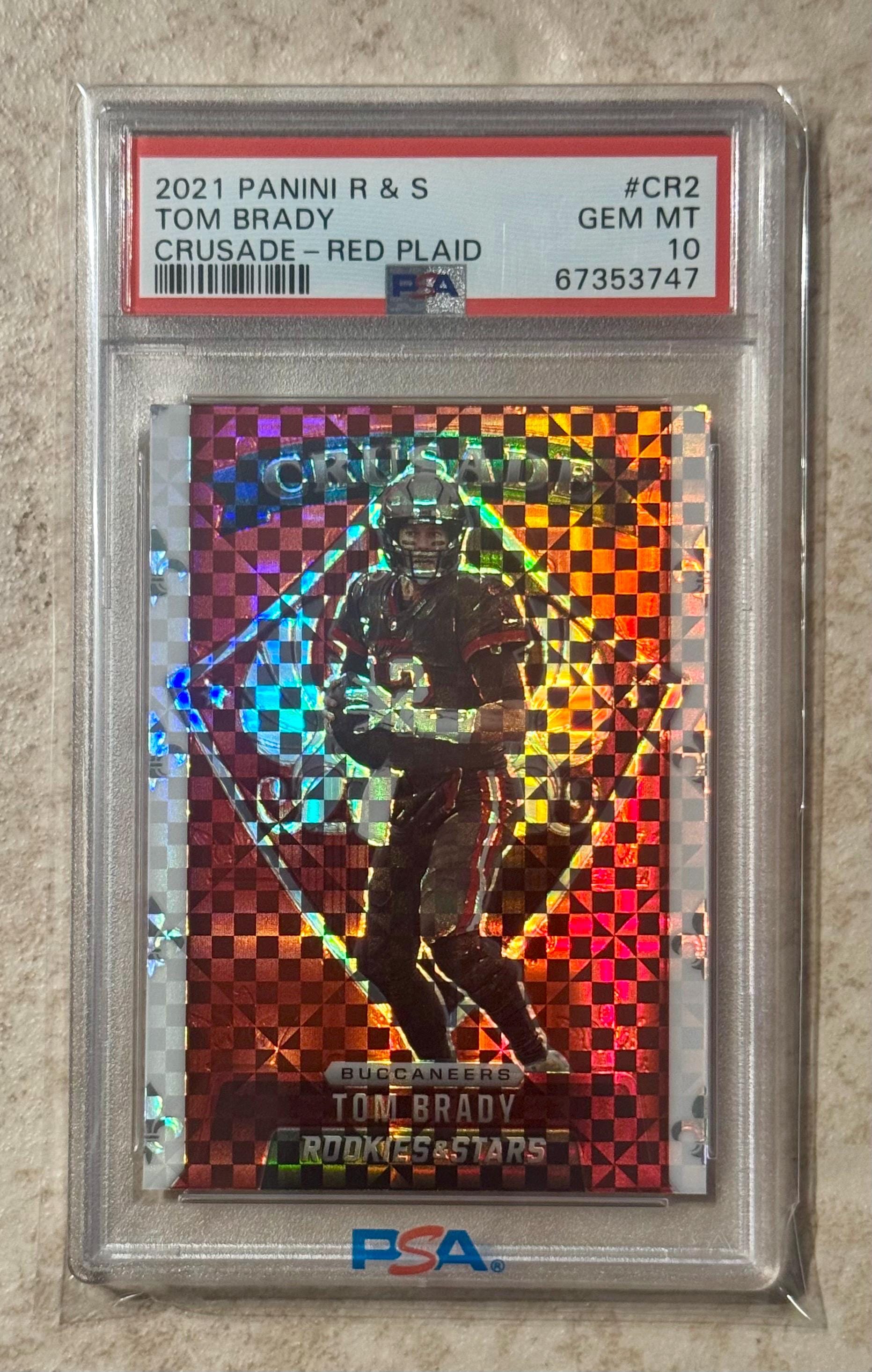 2021 Rookies & Stars Tom Brady Crusade Red Plaid Prizm PSA 10 Gem