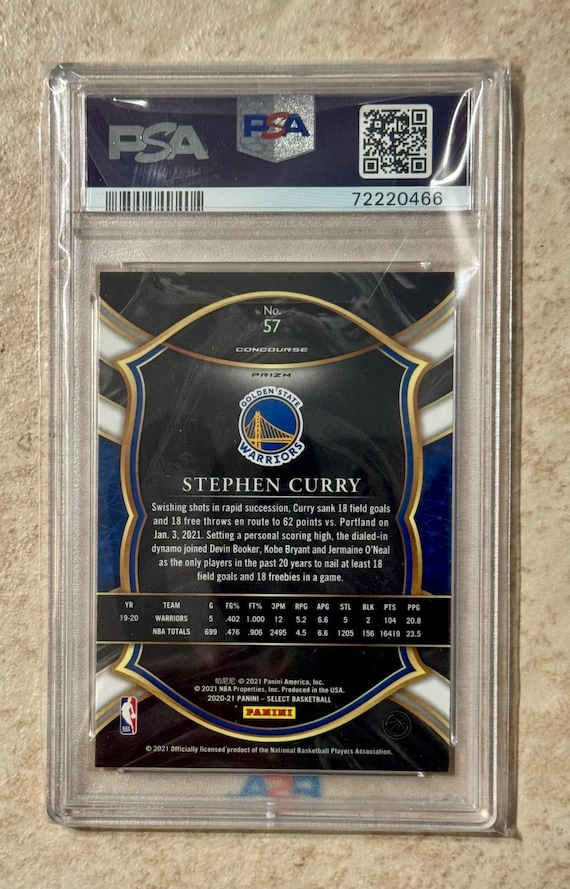 2020 Select Stephen Curry Red White Orange Shimmer Prizm #57 PSA