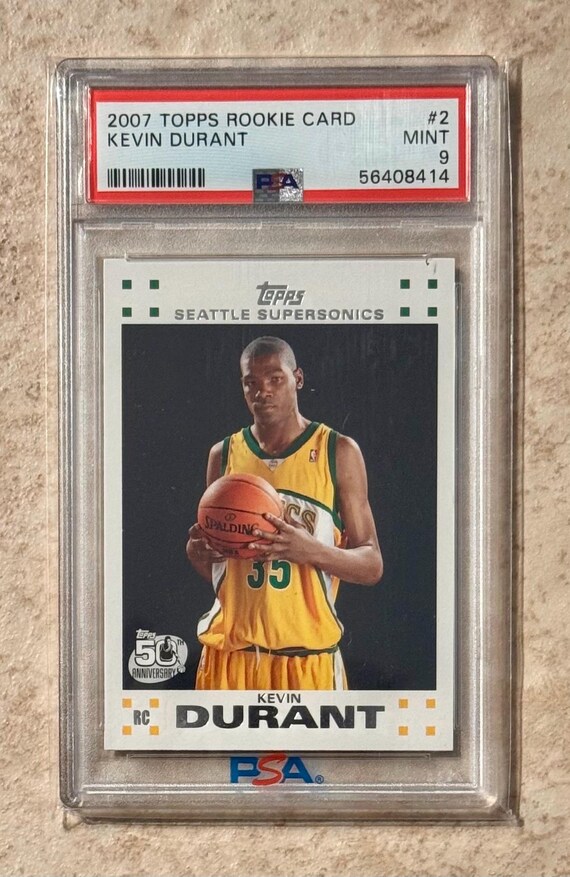 2007-08 Topps Kevin Durant RC #2 Seattle Suoer Sonics PSA 9 Mint