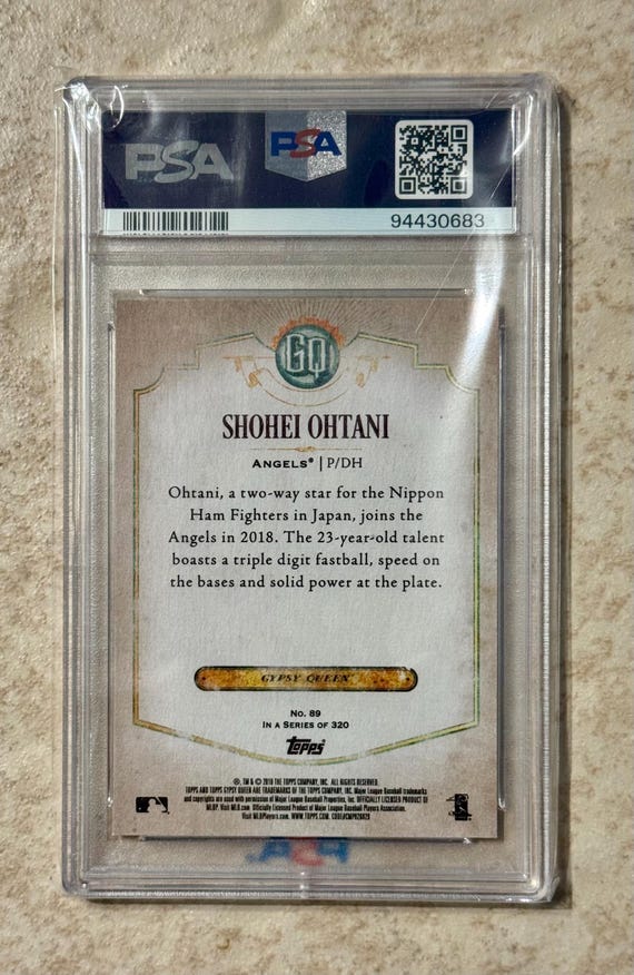 2018 TOPPS Shohei Ohtani Gypsy Queen RC Rookie Card #89 PSA 9 Mint