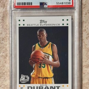 2007-08 Topps Kevin Durant RC #2 Seattle Suoer Sonics PSA 8 Rookie