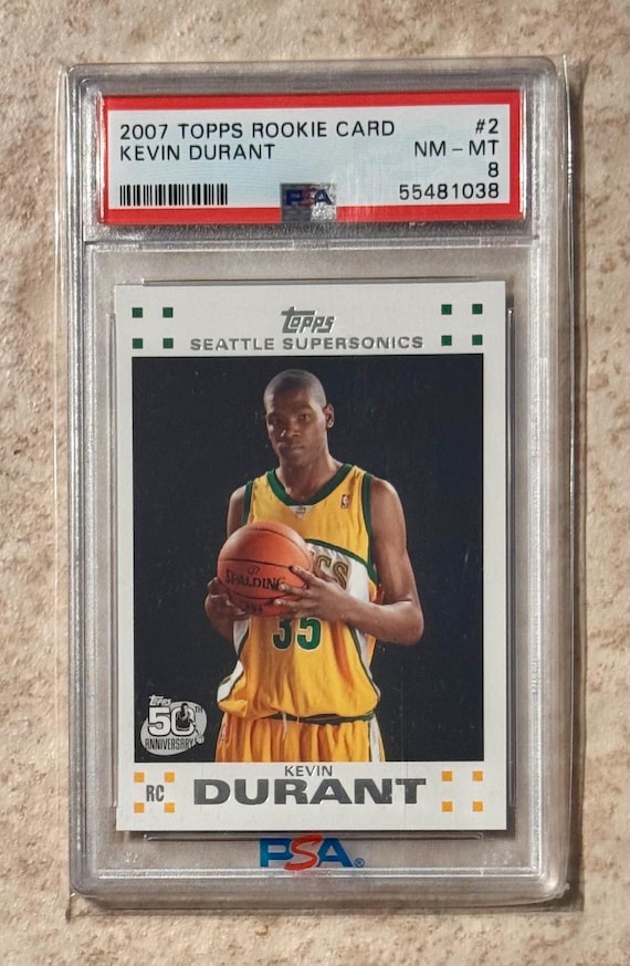 2007-08 Topps Kevin Durant RC #2 Seattle Suoer Sonics PSA 8 Rookie