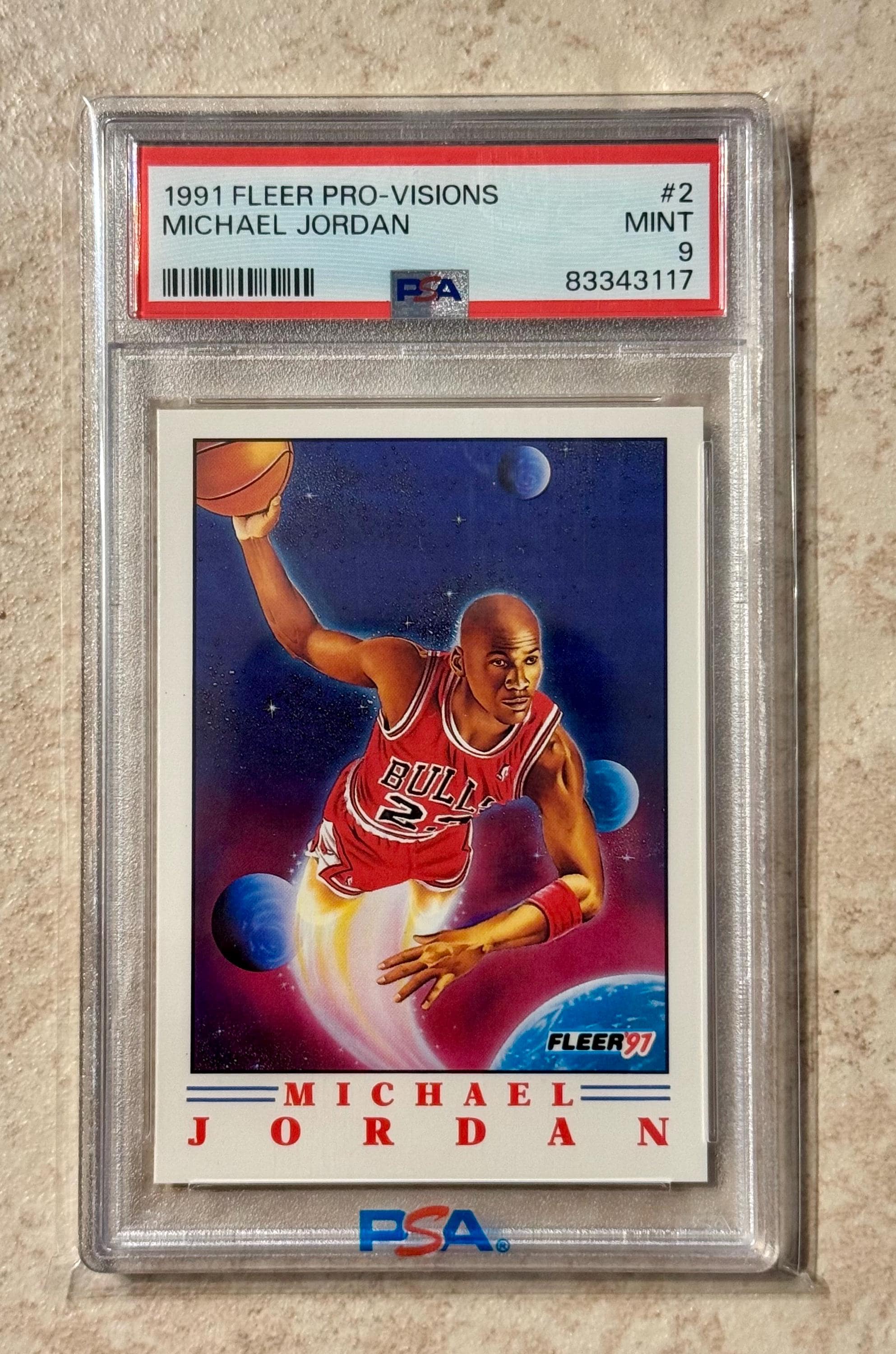 1991 Fleer Pro-visions #2 Michael Jordan Chicago Bulls HOF PSA 9