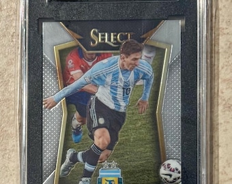 Camiseta de rayas de Argentina Lionel Messi #65 de Panini Select Soccer 2015, SGC 9.5, menta, Barcelona, Argentina