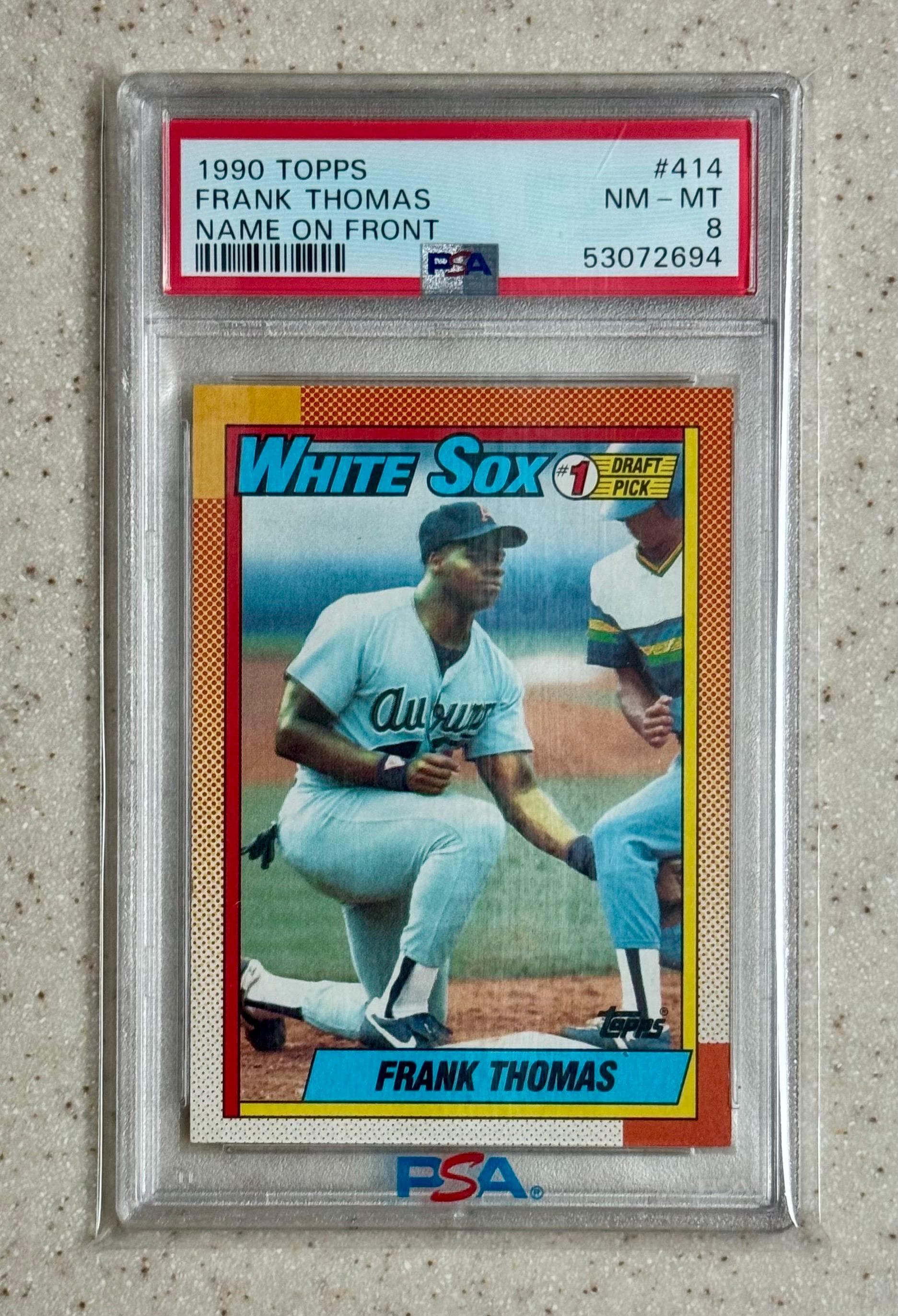1990 Topps Frank Thomas #414 Name on Front White Sox HOF Rookie