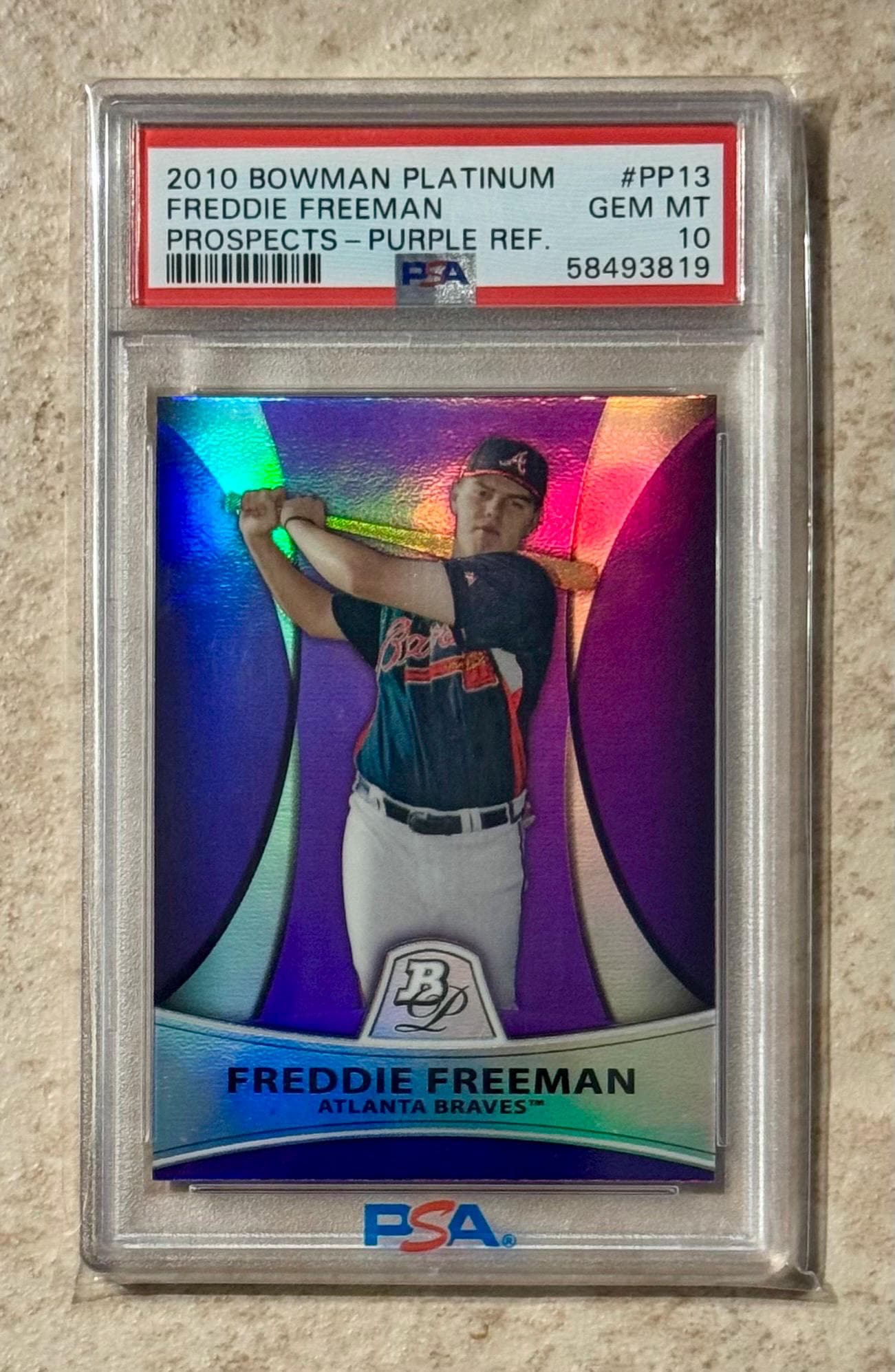 Freddie Freeman 2010 Bowman Platinum Prospects Purple Refractor