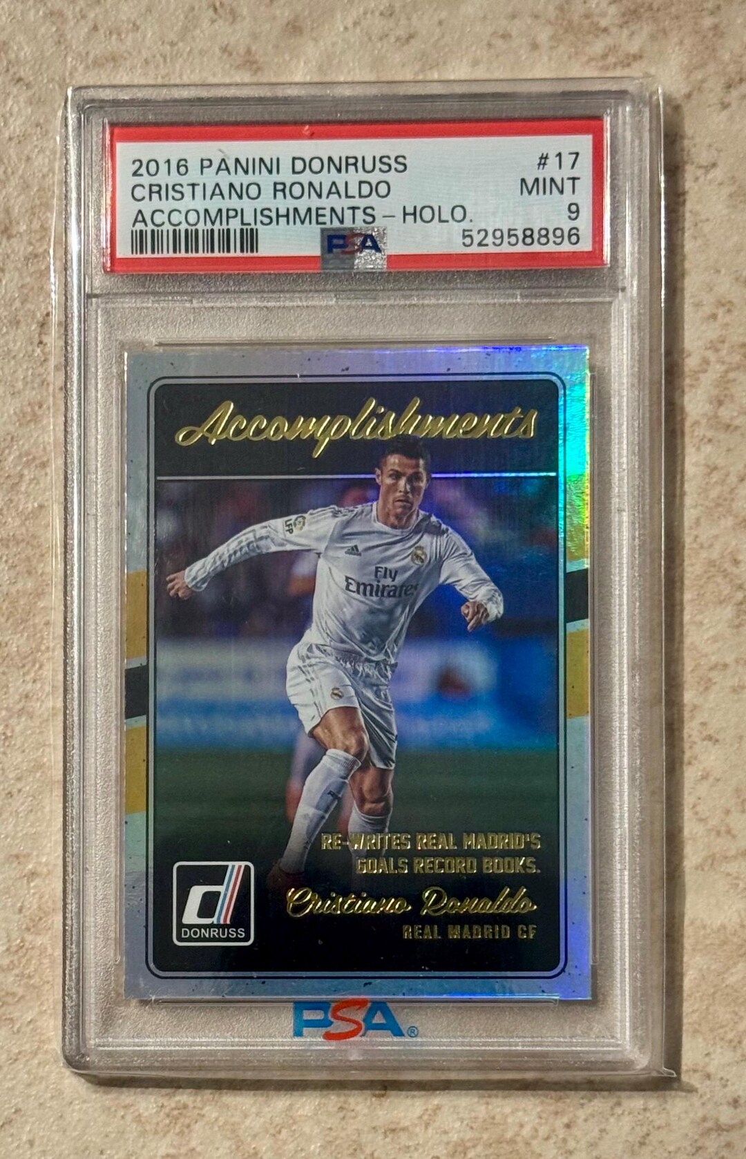 Cristiano Ronaldo 2016 Donruss Accomplishments Holographic Holo 
