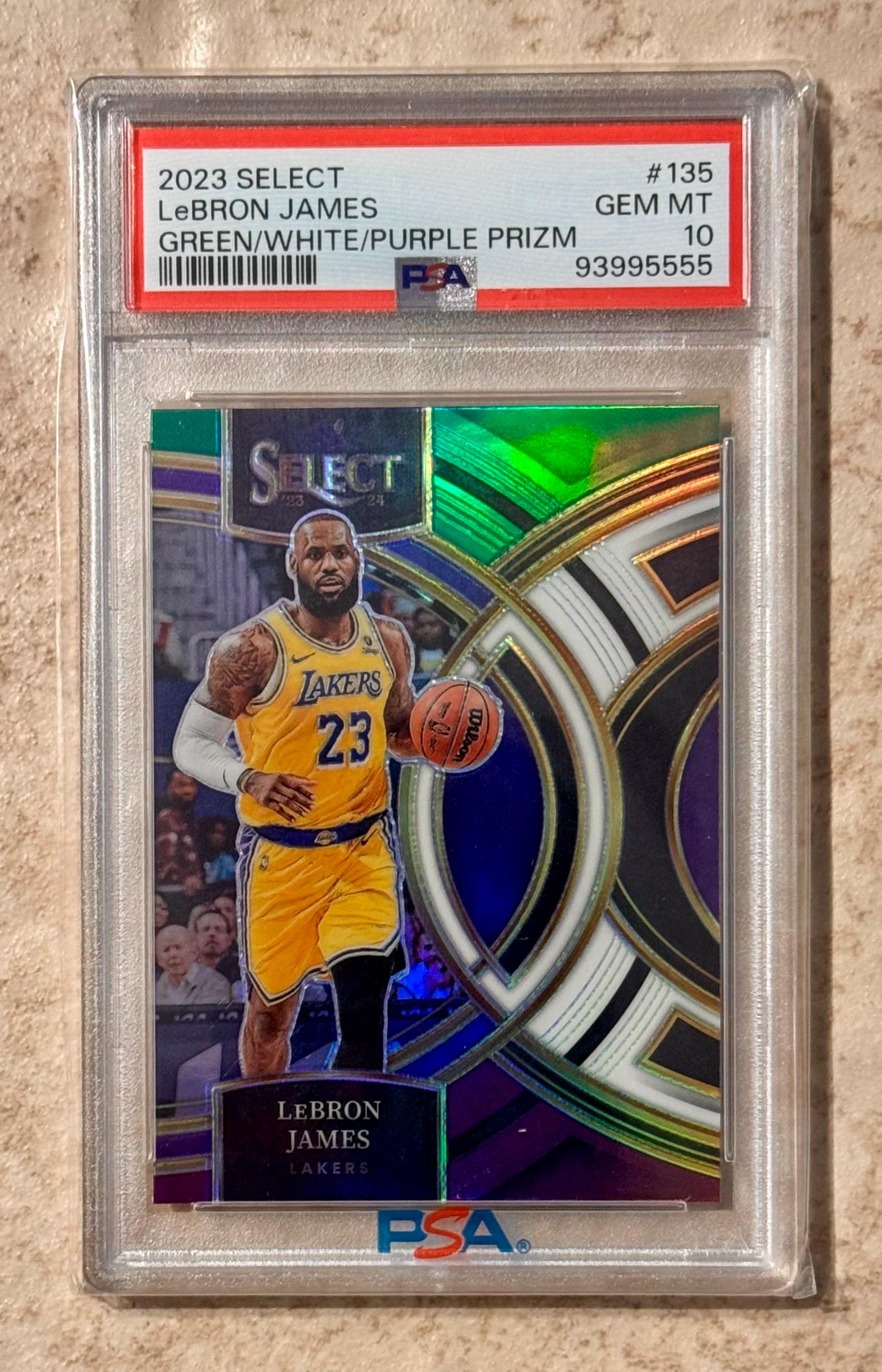 LeBron James Select PSA 10 2023 Panini Select Red Cracked Ice #66