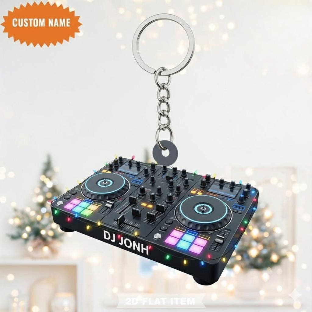 Personalized DJ Keychain, Custom Name DJ Headphones Keychain, Music ...