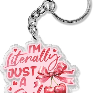 Girly Acrylic Keychain, Cute Key Ring for Backpack Handbag, Aesthetic Key Chain for Car Keys, Bag Charm Accessory Gift