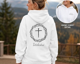 Champion Christian Hoodie – "It Is Finished" Tetelestai Cross Design
