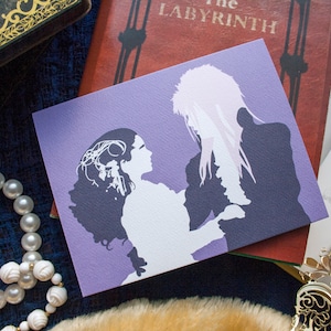 Labyrinth, David Bowie, Jareth the Goblin King and Sarah Williams, Jennifer Connelly, valentine anniversary card