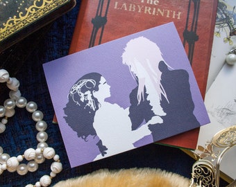 Labyrinth, David Bowie, Jareth the Goblin King and Sarah Williams, Jennifer Connelly, valentine anniversary card