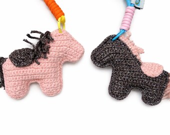 Hand Crocheted Animal Keychain Pair, Cotton Blend Yarn, Cute Couple Gift, Handmade Bag Charm, Friendship Gift