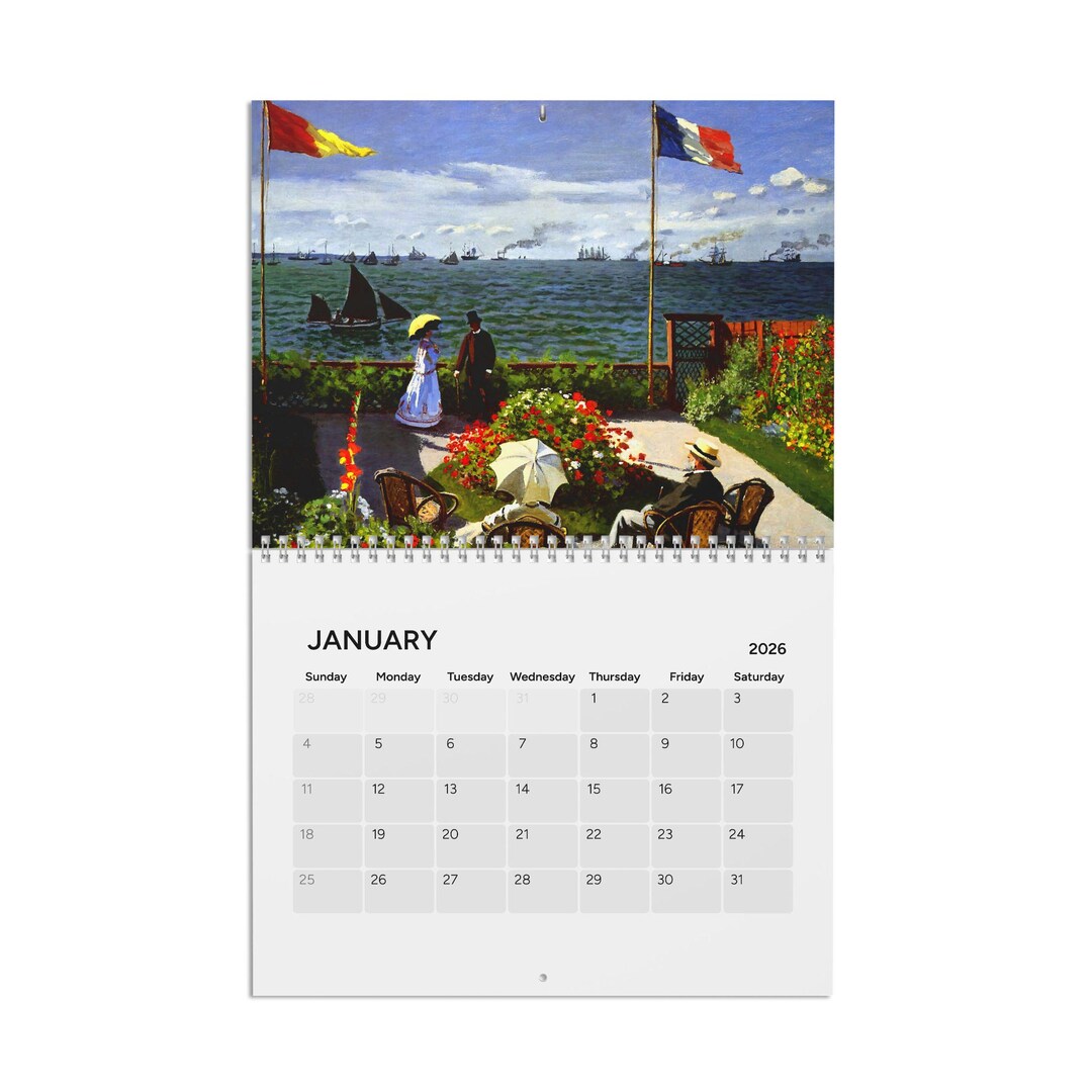 Claude Art Calendar 2026 Wall Calendar, Impressionist Paintings