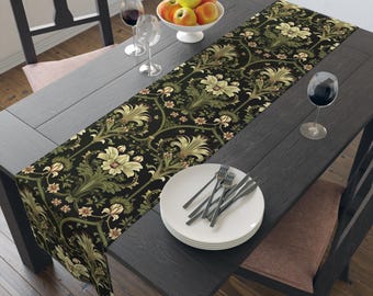 Victorian Floral Damask Table Runner