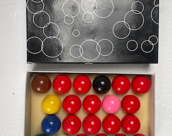 ビンテージ スヌーカーボールセット 22ピース オリジナルボックス 大理石のキューボール 非常に良い状態
