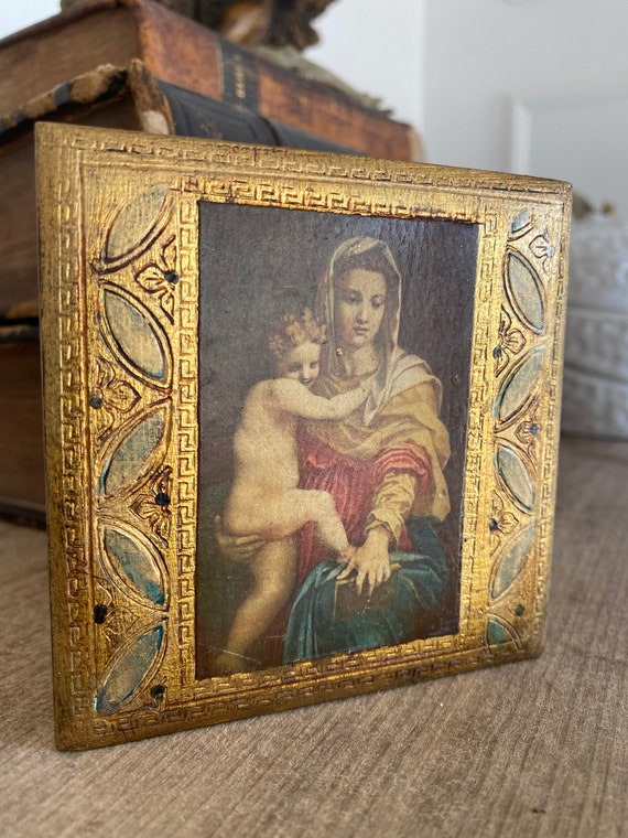 Vintage Florentine Box, Madonna and Child, Made in It… - Gem