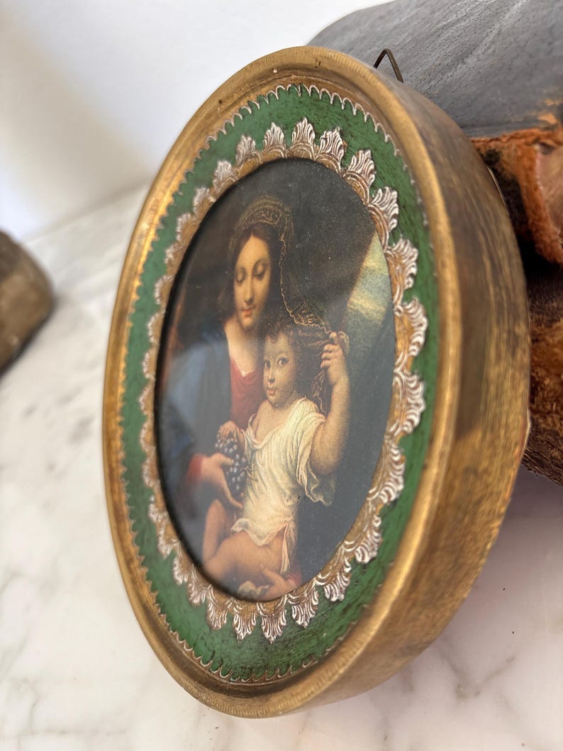 Vintage Italian Florentine Religious Icon, Madonna of the Grapes by ...