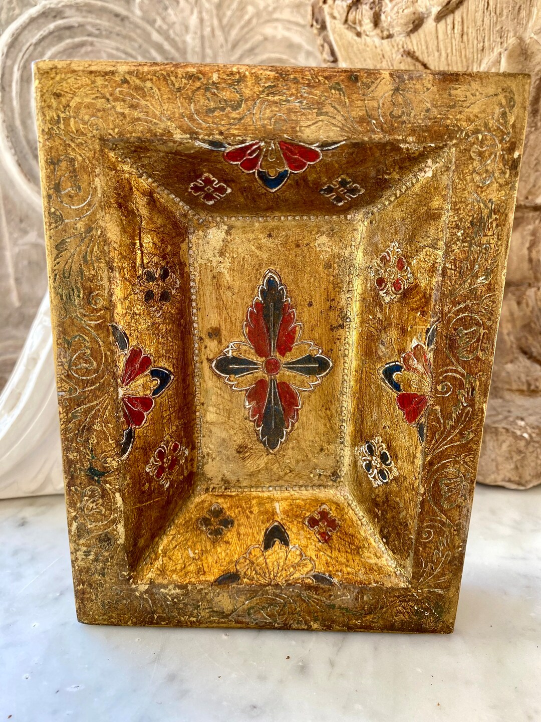 Vintage Florentine Italian Trinket Bowl, Wood and Gilt, Made in Italy ...
