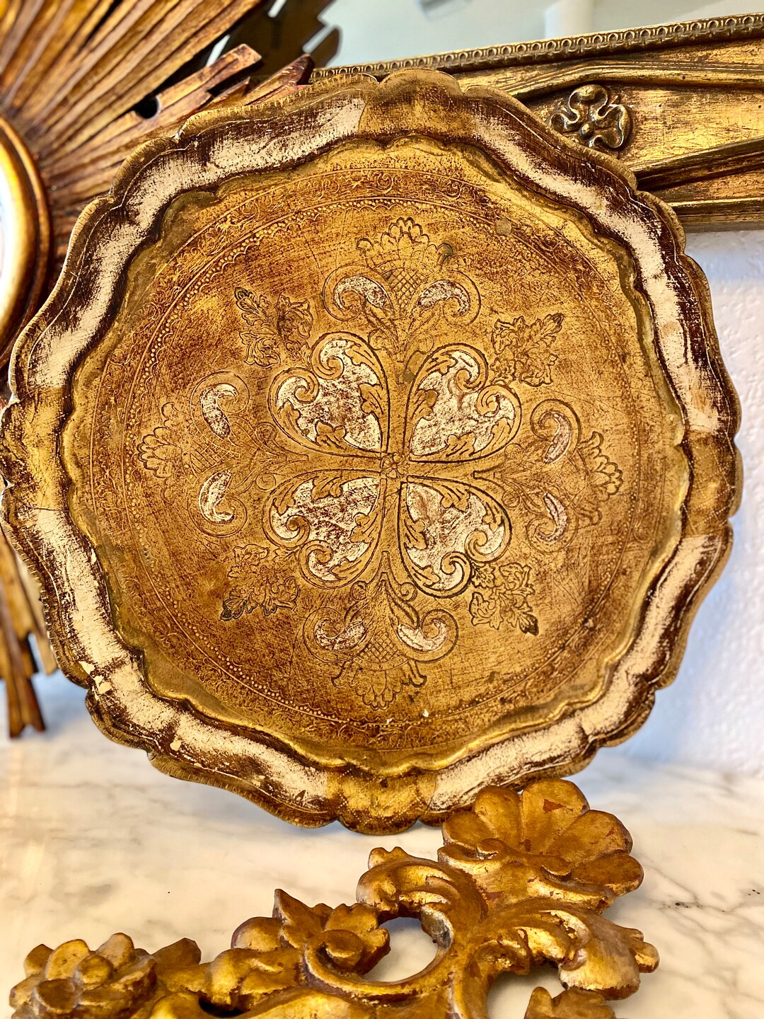 Vintage Florentine Tray, Wood and Gilt, Italian - Etsy