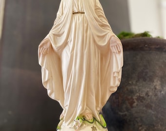 Vintage LARGE French Plaster Madonna Statuary, Virgin Mary, GORGEOUS