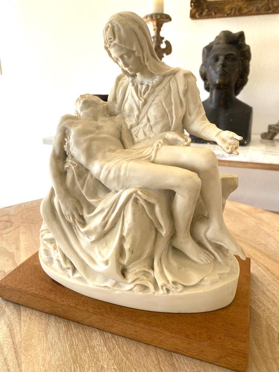 Vintage Mid Century PIETA Statue, Very Large, Michelangelo