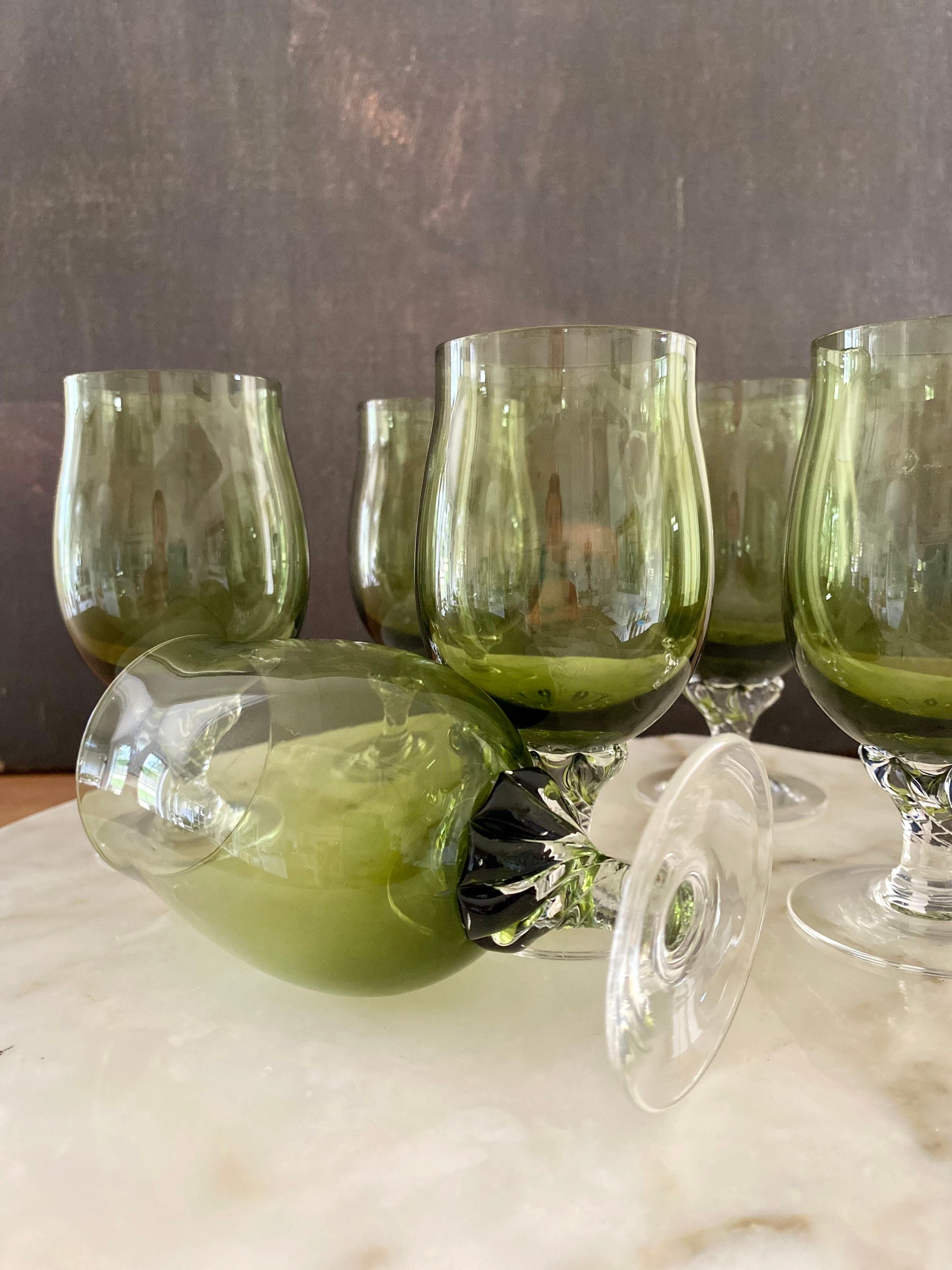 Mid Century Modern Blue AstroShields 15 oz Stemless Wine Glass