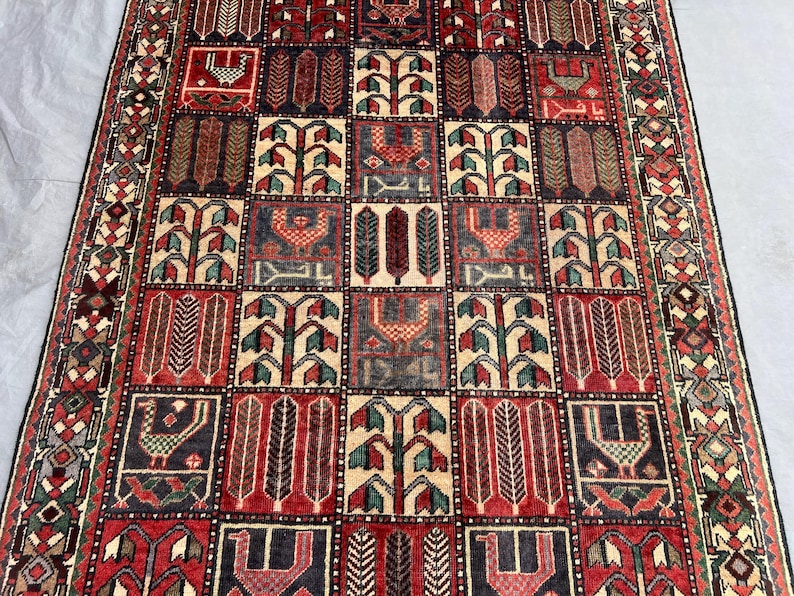 Handmade Afghan Botanical Rug 5x9 Ft, Tribal Compartment Panel Oriental ...