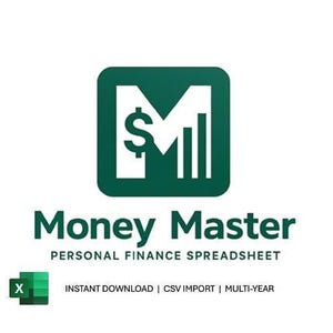 Excel Budget Template – Personal Finance Tracker for Windows (Digital Download, CSV Importable)