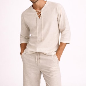 Patrón de costura para pantalón corto de lino para hombre (PDF), ideal para principiantes.