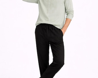 Herren Leinenhose Schnittmuster, Herren Leinen Hose Schnittmuster, Elastische Taille Hose (PDF Download)