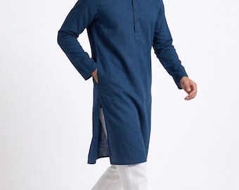 Herren Kurta Schnittmuster, Modernes Tunika Shirt, anfängerfreundlich, Leinen DIY (XS-XL)